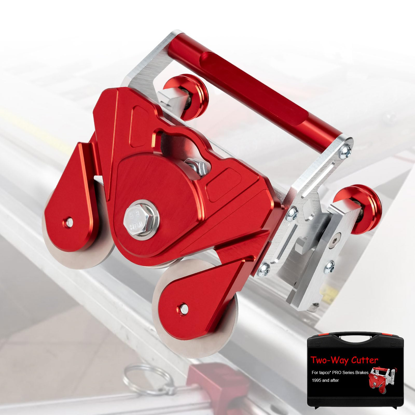 2 Way PRO Cutting-Off Tool with Case Compatible with Tapco PRO Series Brakes, Heavy-Duty Dual-Way Brake Cutter – Lightweight CNC Tool for Steel/Aluminum, w/Anvil Extensions