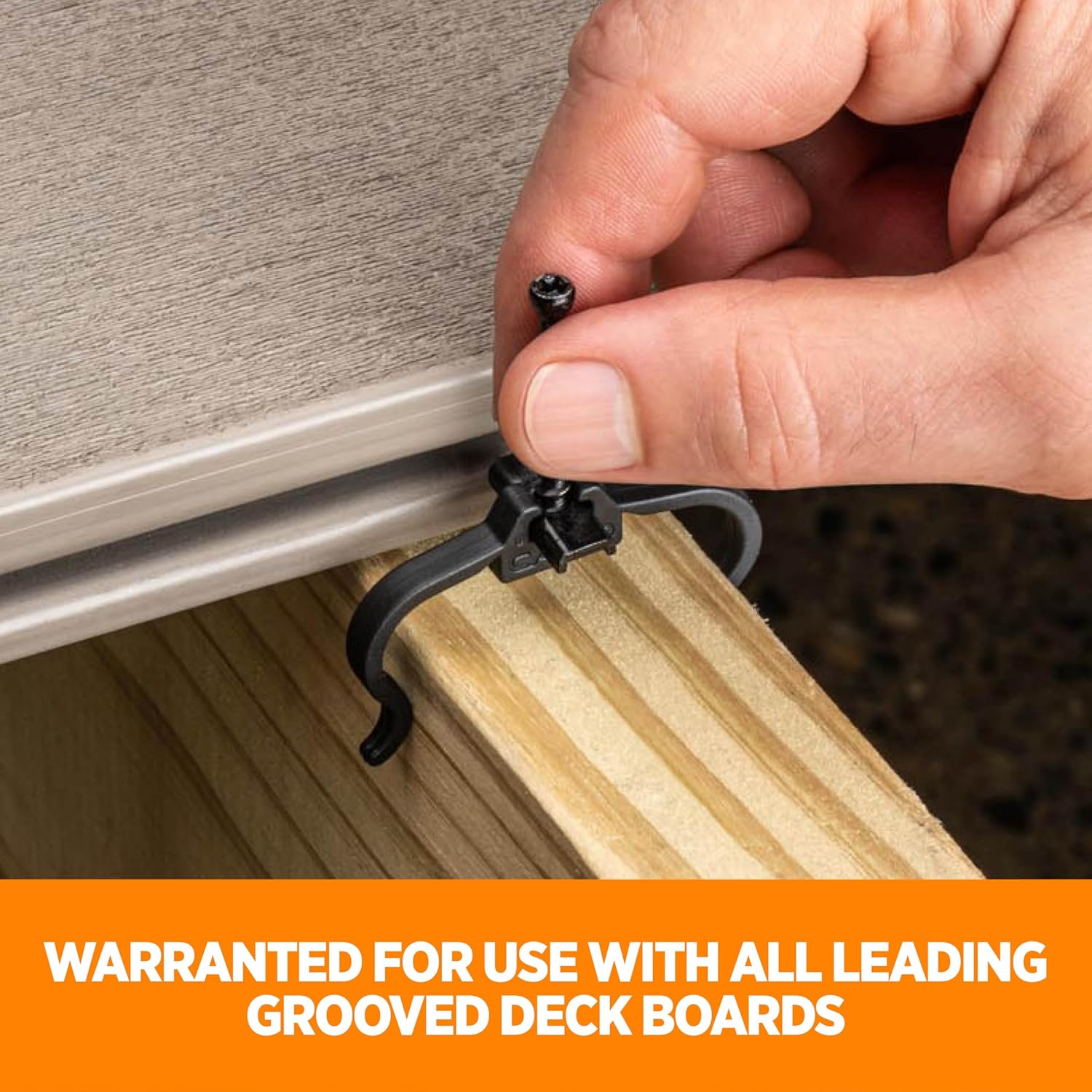 900PCS Hidden Deck Fasteners for Grooved Decking Boards, Composite & Wood Deck Clips with Stainless Steel Screws, Deck Installation Fastener Kit