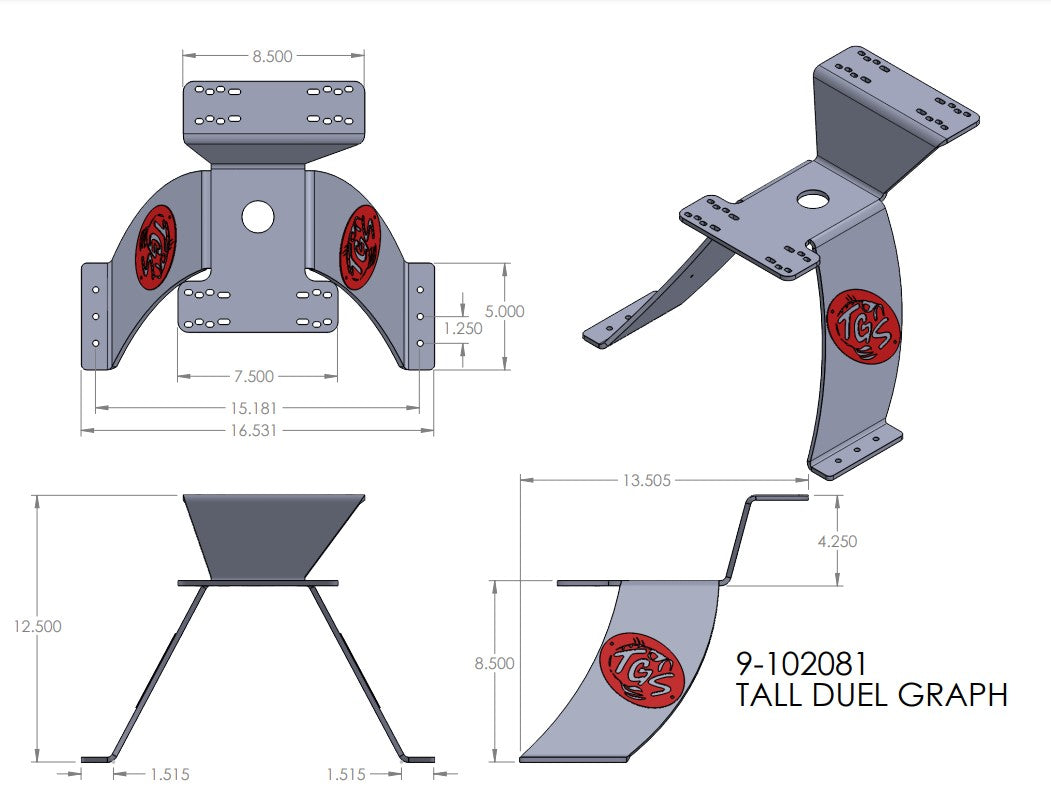 Trophy Graph Systems Tall Dual Graph Mount by RMP